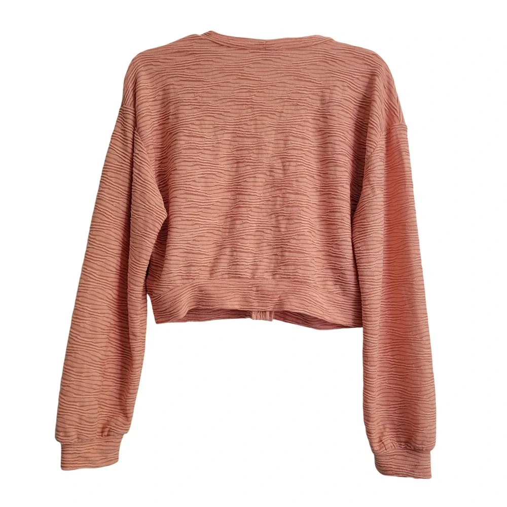 Walter Baker Matching Set Pink Textured Knit One Shoulder Dress Cardigan Medium